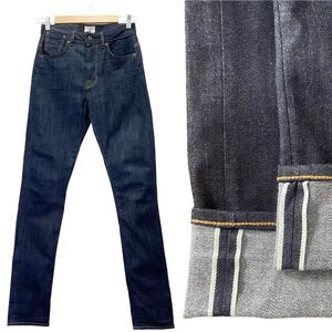Railcar Fine Goods Selvedge Cotton Denim Skinny Jeans Dark Raw Denim Size 25 | 0